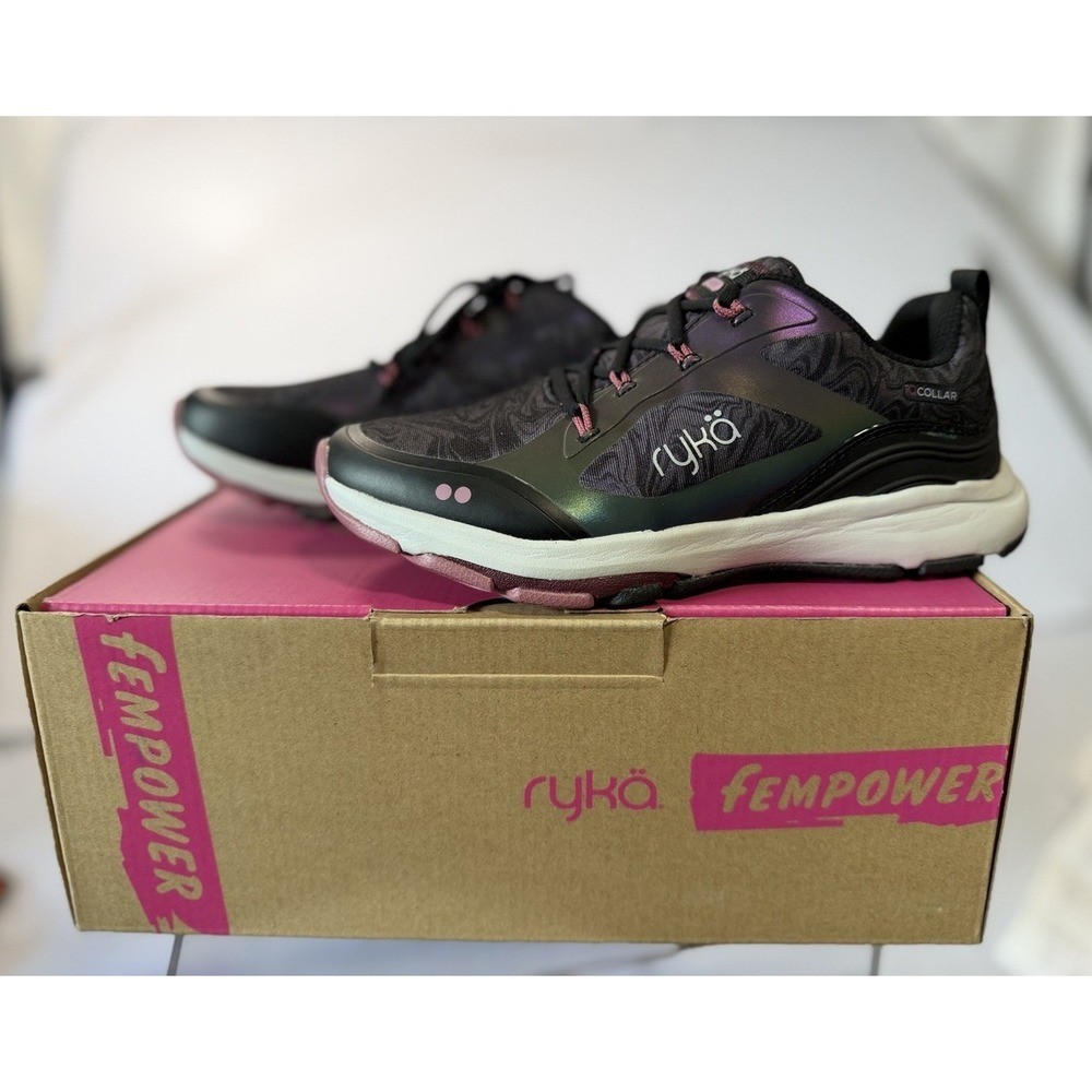 Ryka Women's Optimize XT Training Running Shoes Womens 5.5 M Black Purple Shiny